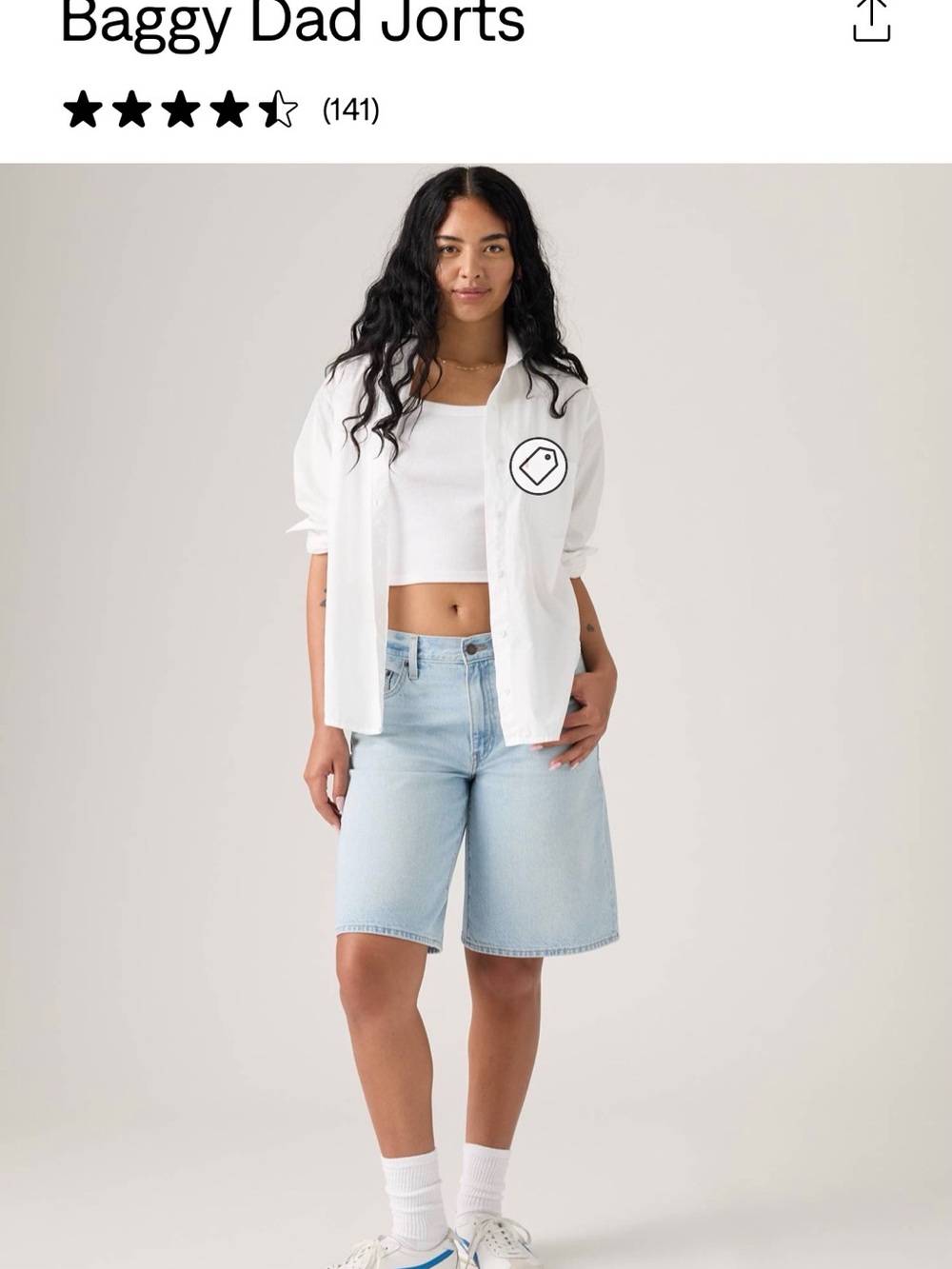 Levi's Light Blue Baggy Dad Denim Bermuda Shorts jorts